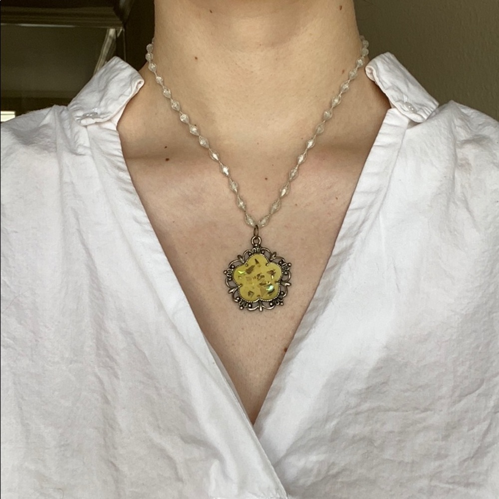 Vintage Necklace with Mother of Pearl & Silver
